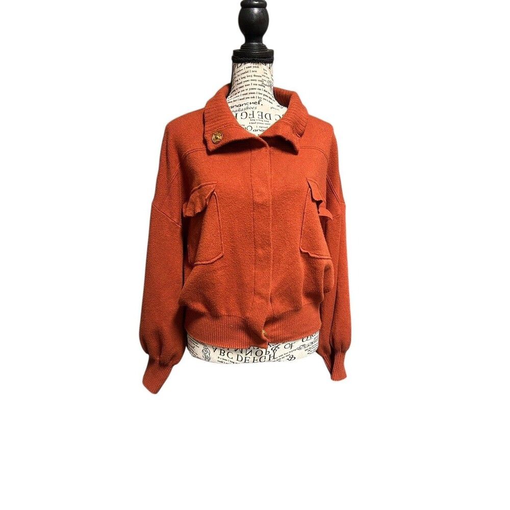 Broadway Bomber Cardigan Sweater women  size XL Rust Color Autumn Holidays